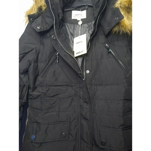 Women's Classic OROLAY Duck Down Winter Jacket w/ removable hoodie Size Medium - Picture 4 of 8